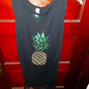 XL Black Cover up Pineapple